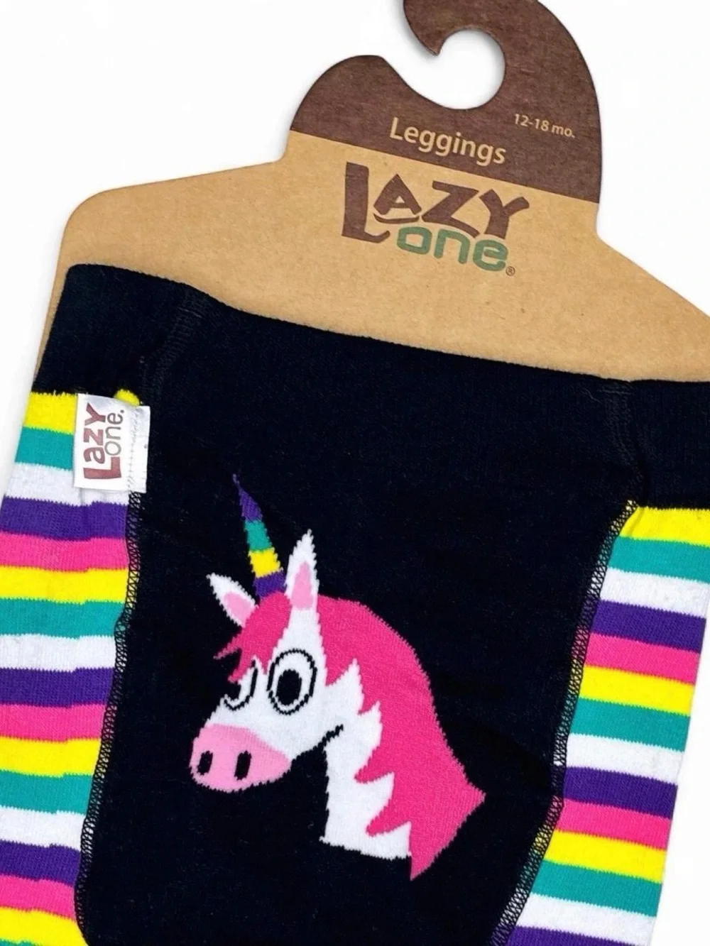 NWT Lazy One SZ (12-18M) Striped Unicorn Leggings